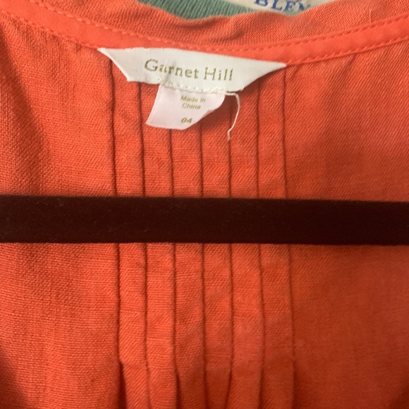 Garnet Hill Women's French Linen Dress in Coral Size 4 - Picture 3 of 4